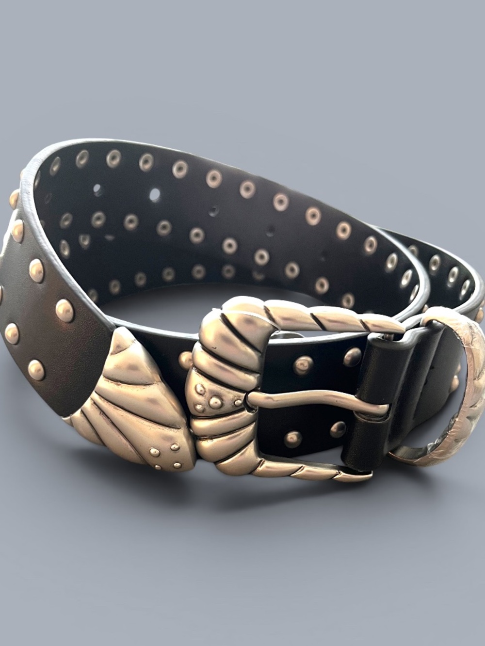 Good American Western Style 1.5" Silver Studded Belt NWT XXS-S